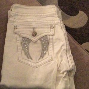 Glitter pockets 29 wide leg bootcut inseam 33